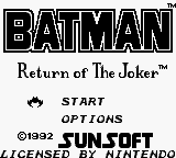 Batman - Return of the Joker (Japan) Title Screen